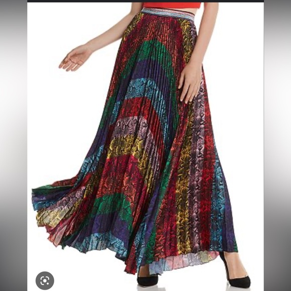 Alice Olivia Rainbow Snakeskin Maxi Skirt - Picture 3 of 5